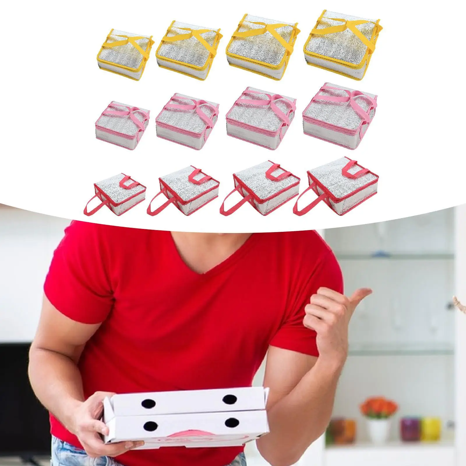 

Pizza Delivery Bag Insulated,Food Warmer Bag Container Oilproof Transport Grocery Bag Pizza Carrier for Hot and Cold Food