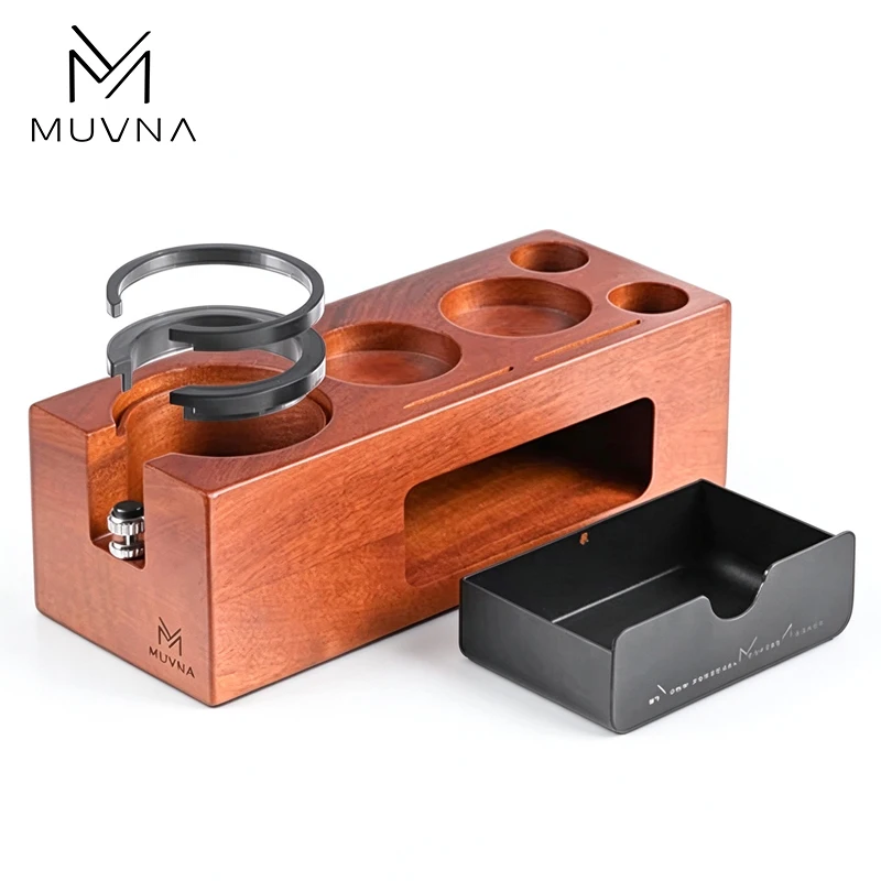 MUVNA Coffee Tamping Station 51-58MM Universal Station Organizer Drawer Espresso Tools for Delonghi Breville Barista Accessories