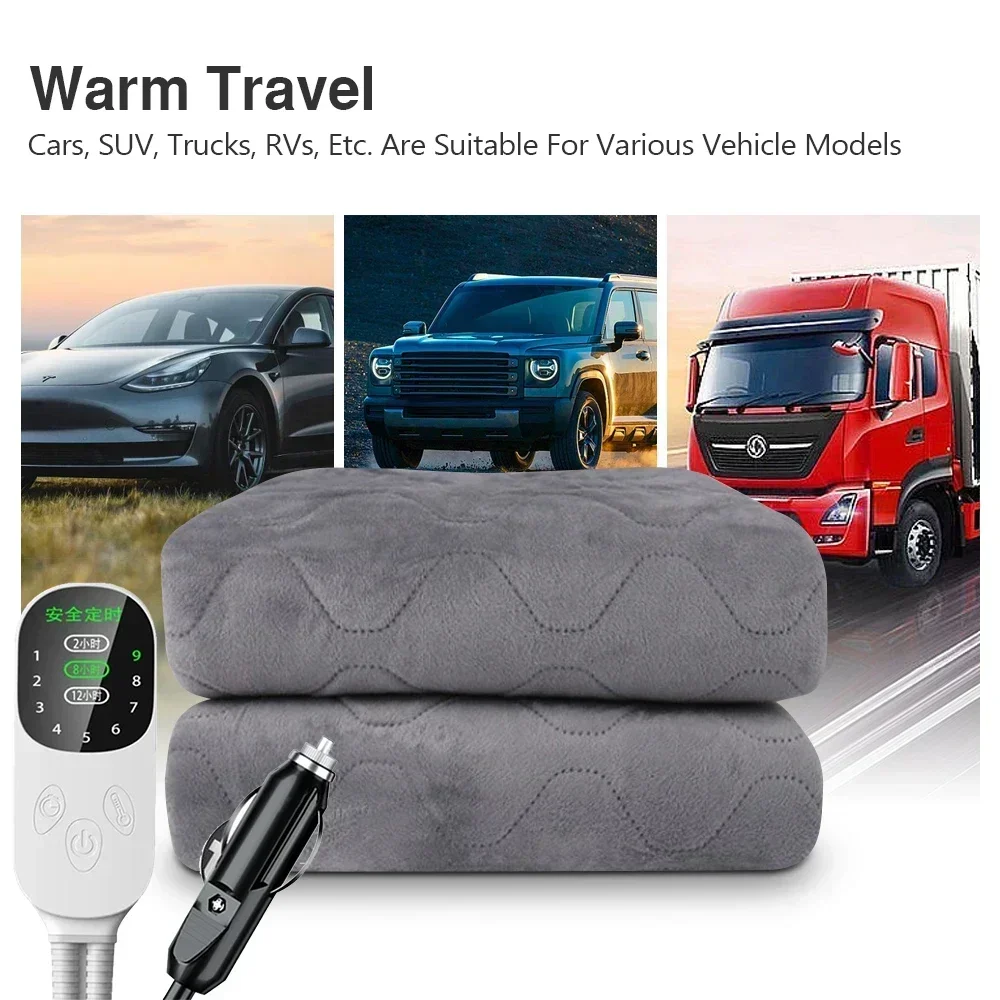 12V Car Electric Blanket Sleeper Warm Heater for Camping Trucks Off-Road Vehicles Heating Travel Blanket for Car Accessory