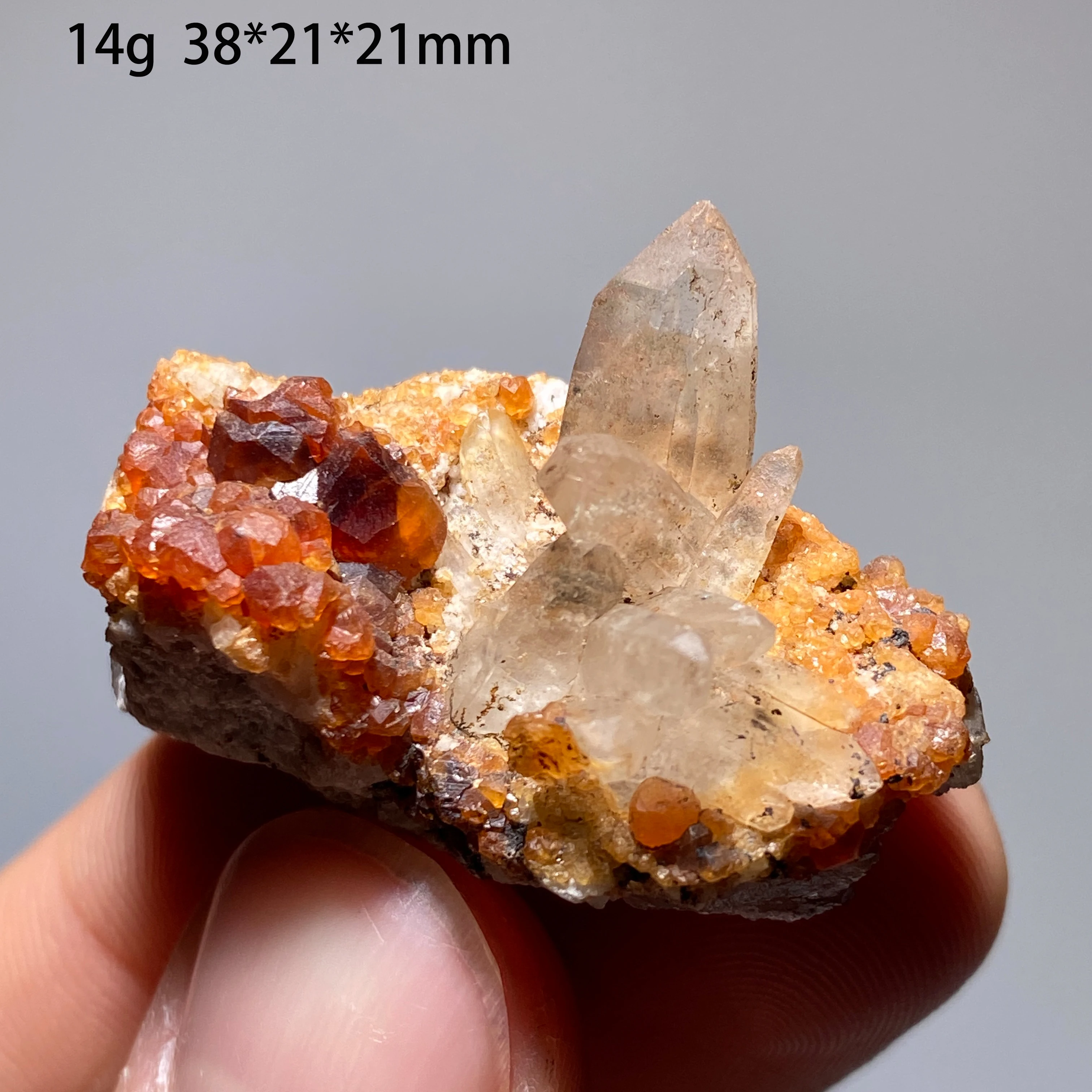 Natural Raw Rock Fenda Garnet With Smoky Quartz Stone Mineral Specimen Healing Home Decor Gift