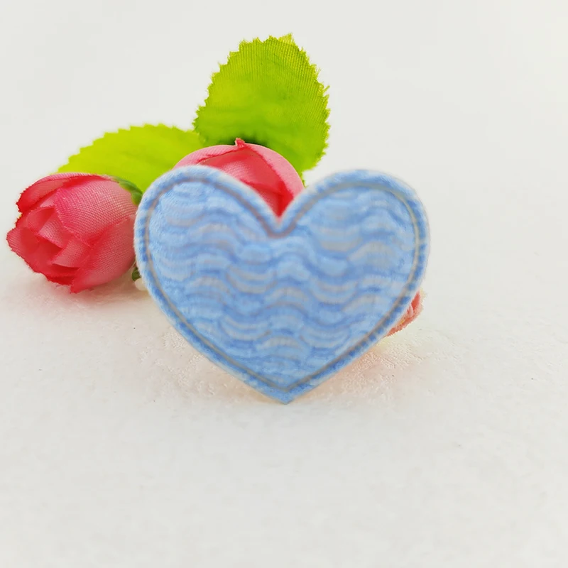 100 Stück 3,5x3CM Herz-Applikationen zum Aufnähen für Kleidung, Hüte, Nähzubehör, DIY-Kopfbedeckungen, Haarspangen, Schleifendekoration, Patches – Detail 9