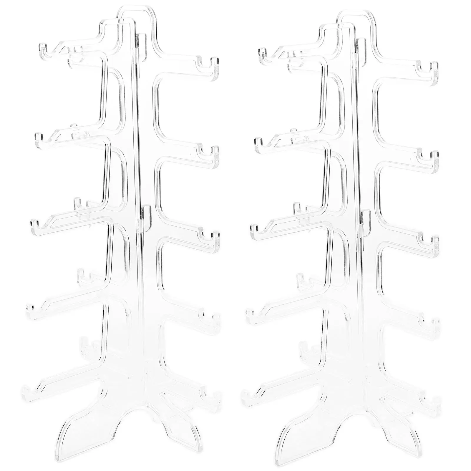 

2Pcs Glasses Display Stand Clear Eyeglasses Holder Rack Multipurpose Sunglasses Shelf Storage Organizer Home Use