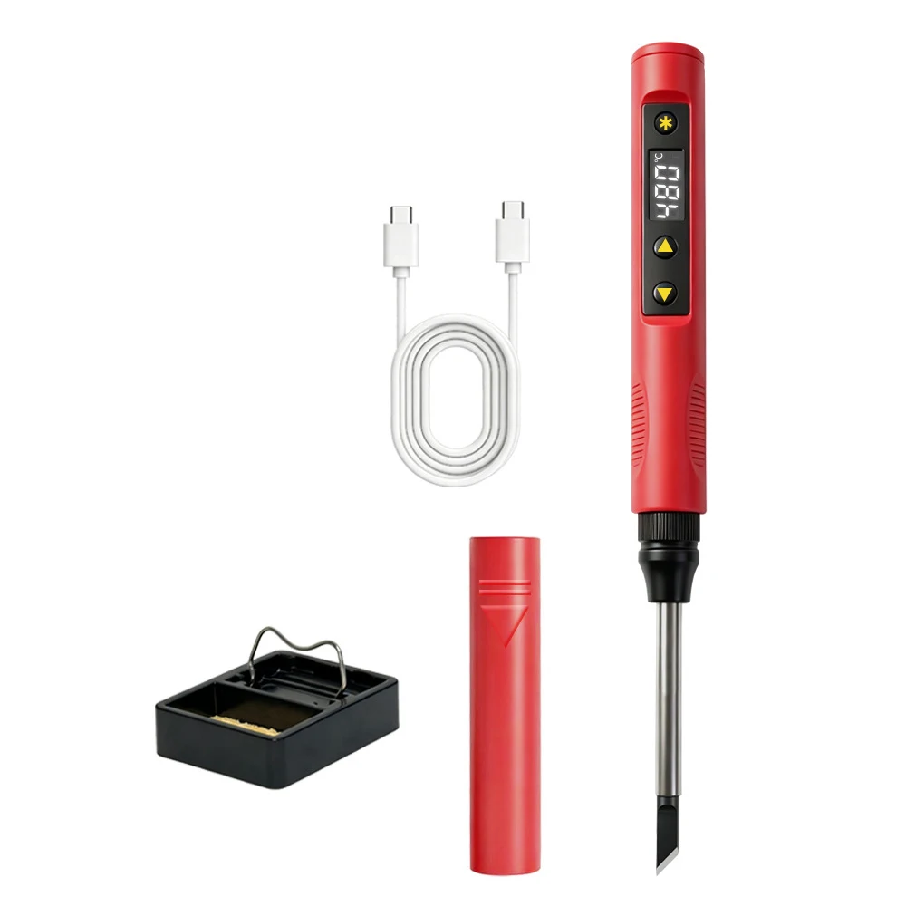 Portable USB Soldering Iron: 65W Fast Heat, Adjustable Temp & Digital Display Power Bank Soldering Iron Home Repair Tool
