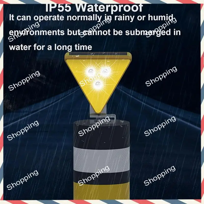 

M20K Solar Warning Light Solar Safety Light Solar Powered Caution Strobe Lights Yellow