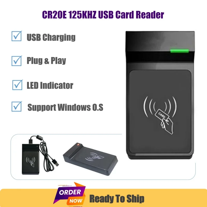 

CR20E 125Khz USB Card Issuer Desktop EM Card Reader For RFID Proximity Card Registration Works with ZK Access Control System