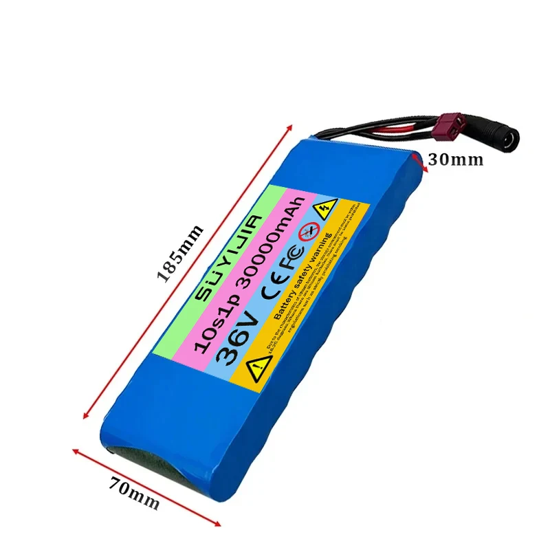 حزمة بطارية جديدة 10S1P 36 فولت 30000 مللي أمبير في الساعة 30 أمبير 18650 بطاريات ليثيوم أيون قابلة لإعادة الشحن 20 أمبير BMS 500 وات، مجهزة بشاحن 42 فولت 2 أمبير #3