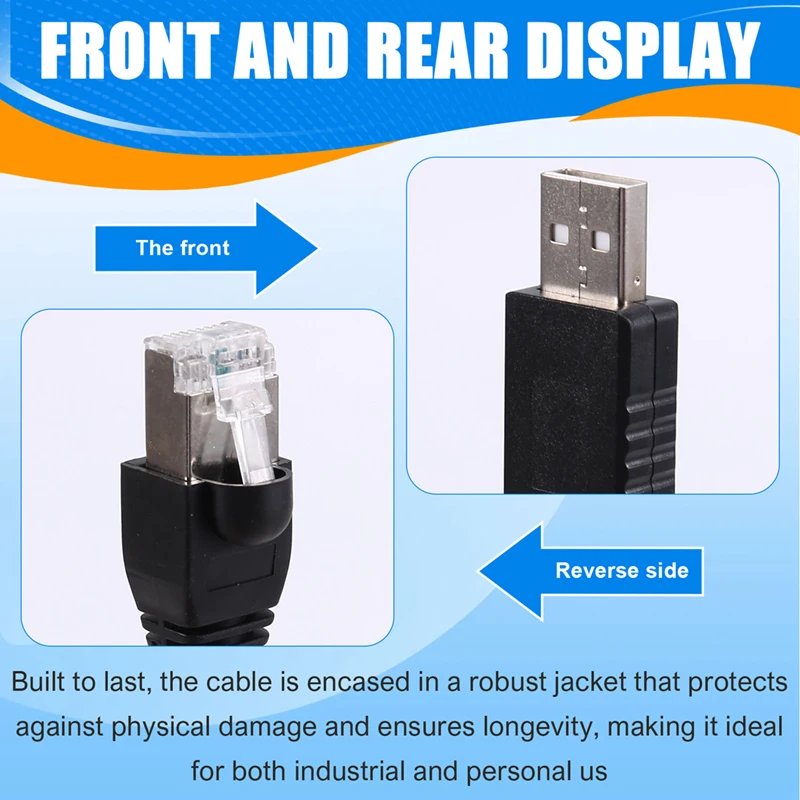 FTDI FT232RL Chip USB To RJ45 Cable RS485 Serial Port Delta IFD6500 Data Upgrade Cable Communication Interface Cable