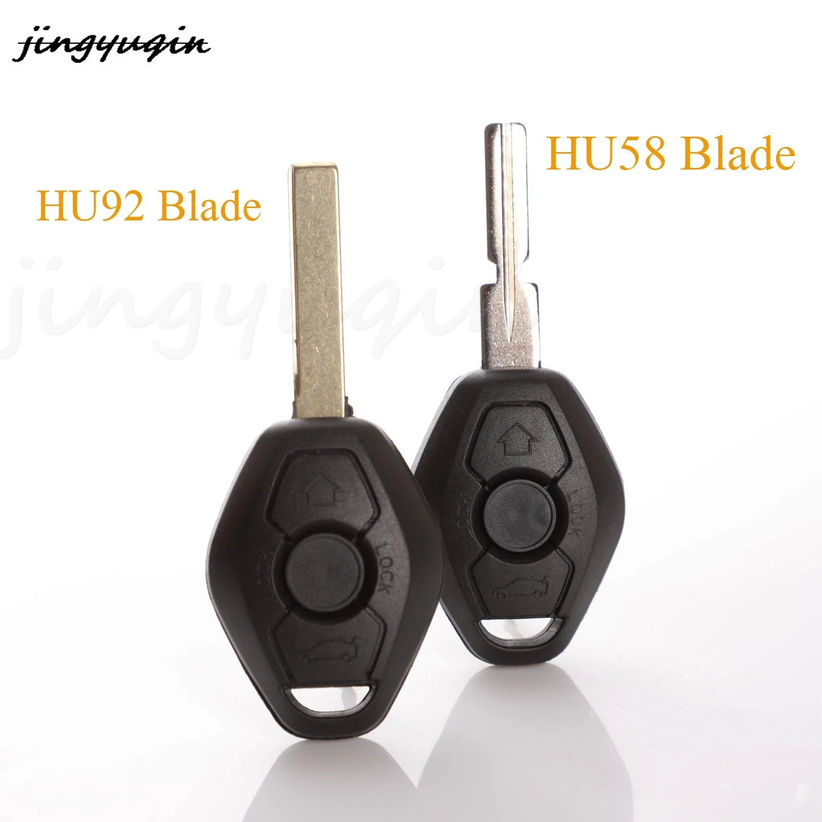 

jingyuqin 10pcs/lot 3 Buttons Replacement Remote Car Key Shell Case Fob For BMW 3 5 7 Series 325 X5 X3 Z3 Z4 HU92 /HU58 Blade