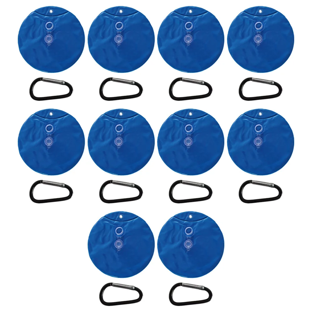 10 Pack PVC Pool Cover Weight Bags with Hooks for Above Ground Pools to Help Maintain Cover Position and Reduce Debris Build up