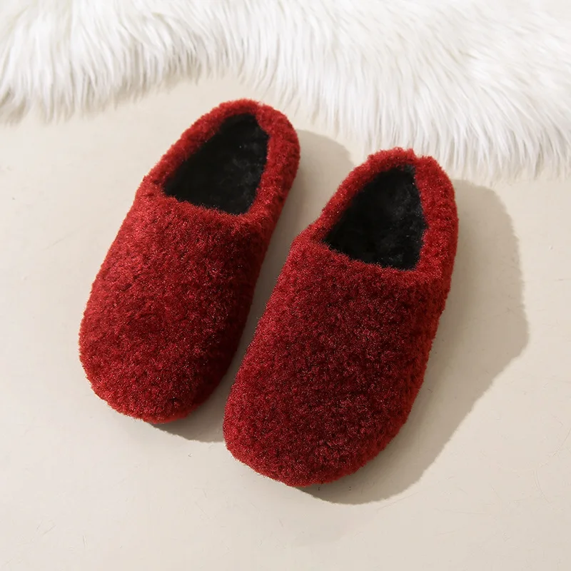 Frauen Plüsch Rutsche Winter Home Schuhe Hotel Hausschuhe schließen Zehen Loafer