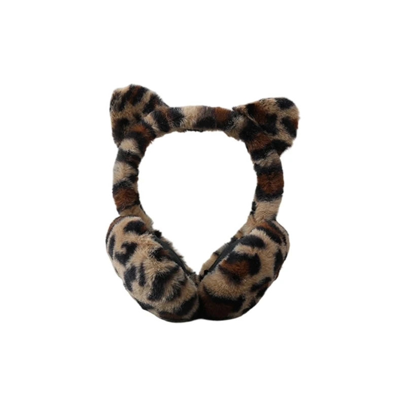 Elastic Coldproof Ear Muffs Cartoon Leopard Styles Portable Design Ear Covers For Hiking Shopping Winter Activity Y166