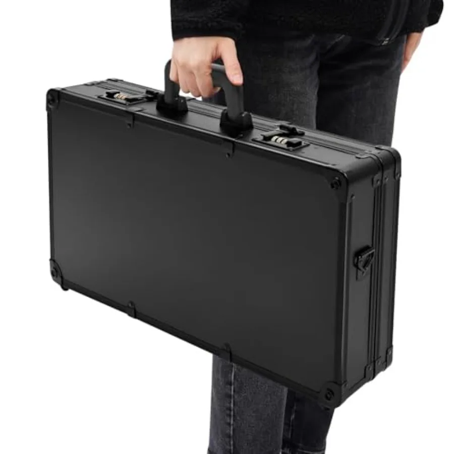 

Professional Barber Carrying Case with Fireproof Panel 3-Digit Lock Aluminum Alloy Stylist Organizer for Hairstylists Pet Groom