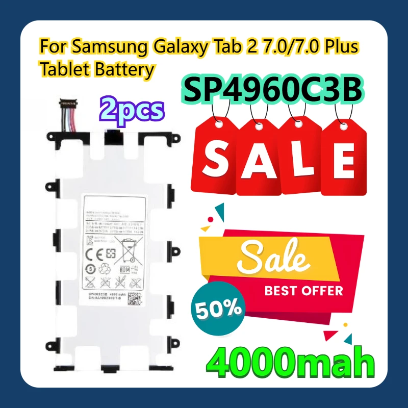

Для Samsung Galaxy Tab 2 7.0/7.0 Plus Tablet SP4960C3B Аккумулятор 2 шт.