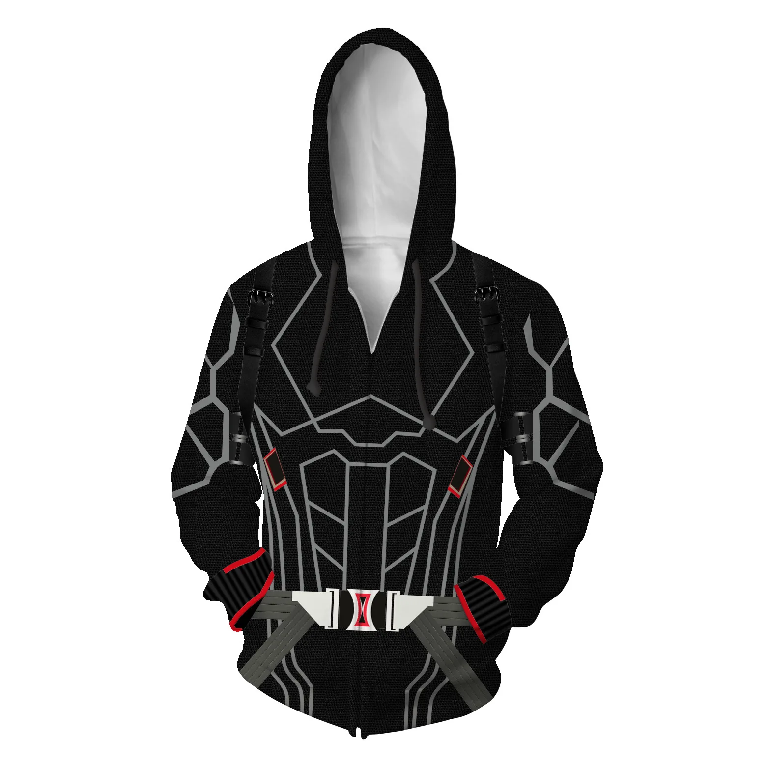 Hero Black Widow 3D Hoodie Zipped Cardigan Hooded Sport Cosplay Anime Accessory view 2