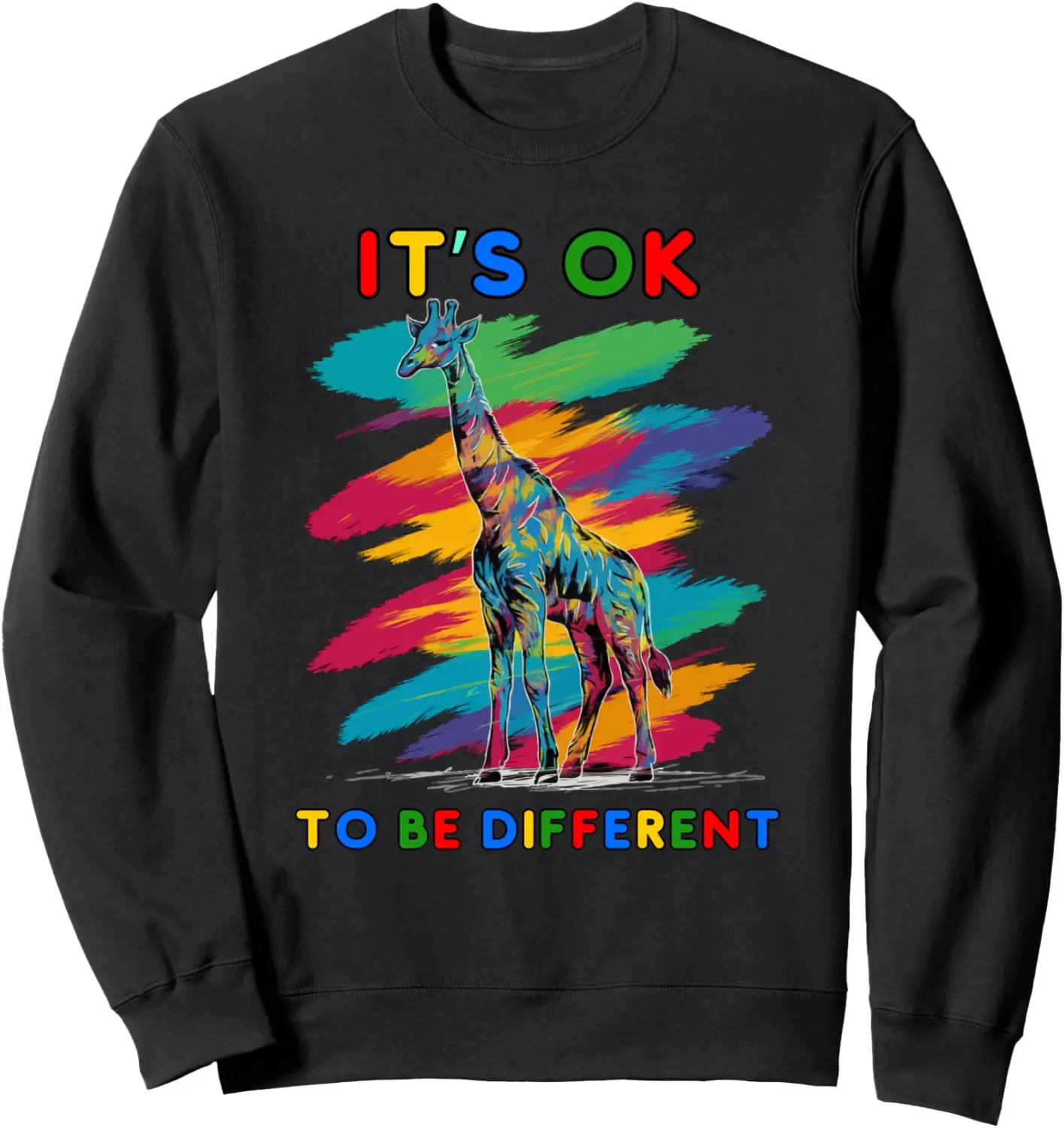 Autism Awareness Cute Giraffe Animal Its Ok To Be Different Sweatshirt