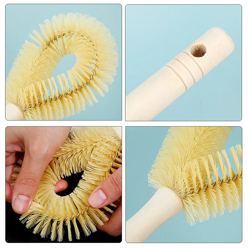 Household Kitchen Multifunctional Wooden Handle Cleaning Brush Pork Sideburns Hair Pot Brush Non-stick Dishwashing Brush