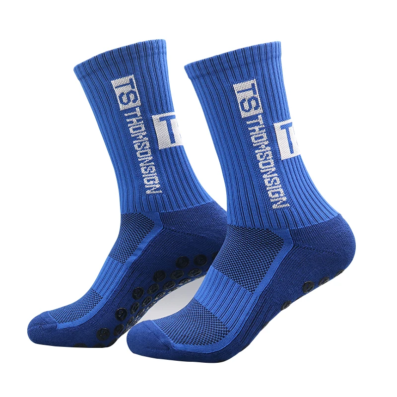 4 쌍 남성용 미드 카프 미끄럼 방지 스포츠 양말 미끄럼 방지 따뜻한 축구 사이클링 축구 양말 EU38-45 스포츠 팬용