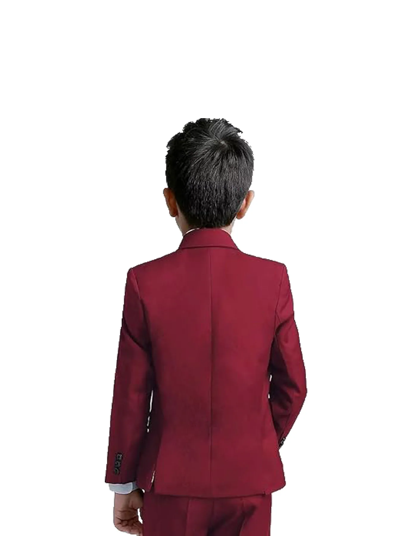 Children Piano Dress Kids Graduation Performance Costume Boys Burgundy Red 4Pieces/Set Jacket Vest Pants Bowtie Photograph Suit