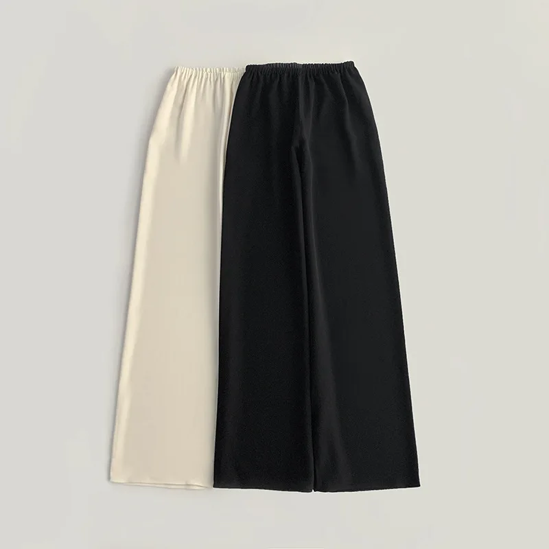 

Withered Wide Leg Pants Look Slim Versatile Elastic Waisted Casual Pants Long Pants Woman Clothes Women's Pants And Trousers