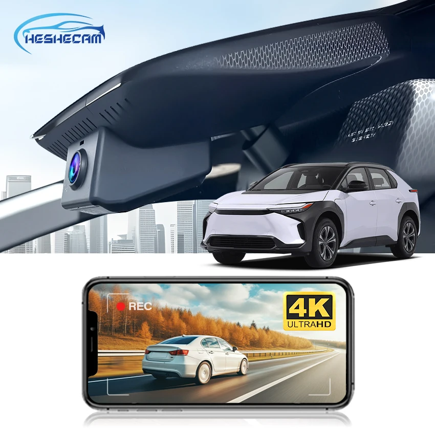 

HESHECAM 4K Dash Cam Video Recorder Original For Toyota BZ4X 2022 2023 2024, Plug and play Car DVR Wifi Camera Control Phone APP