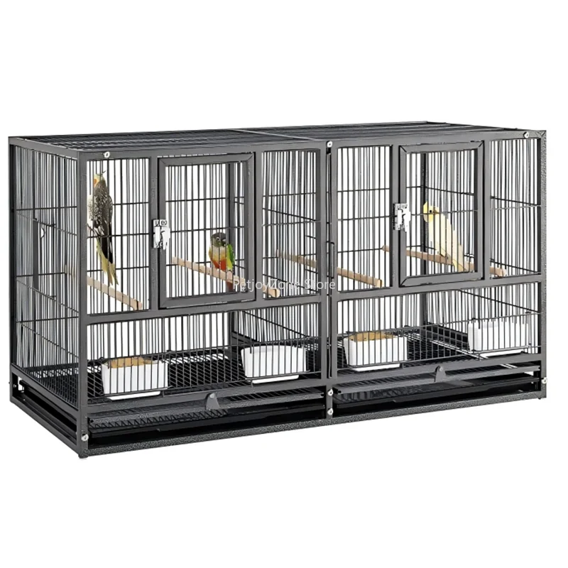 

Manufacturer Small Medium Stackable Breeder Custom Big Metal Aviary Breeding Parrot Pigeon Budgie Bird Cage With Divider
