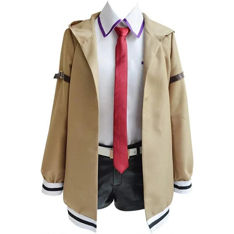 

Fulujiacos Women's Halloween Makise Kurisu Cosplay Costume Casual Set Uniform Adult