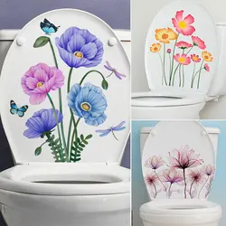 M6 Plant Flowers Dragonfly Butterfly Wall Sticker Bathroom Toilet Living Room Cabinet Refrigerator Home Decoration Decals