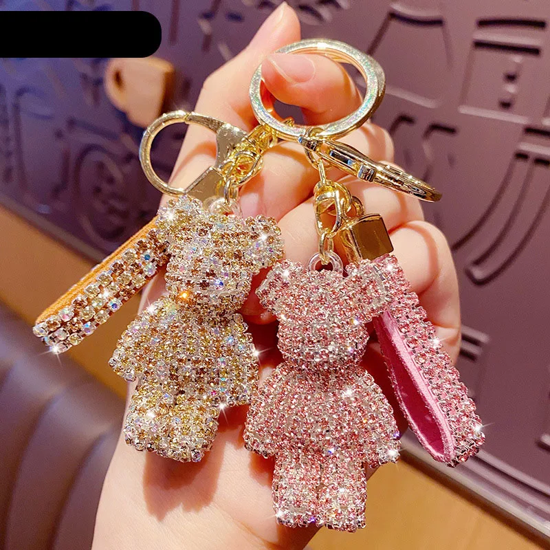 Diamond-studded bear key chain fashion bestie accessories cute bag pendant creative girl gift pendant