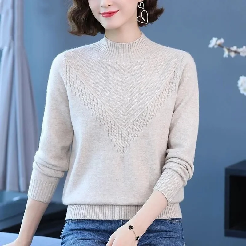 Fashion Turtleneck Cashmere Sweater In Autumn And Winter Women's Casual Knitted Coat Women's Coat Korean Fashion