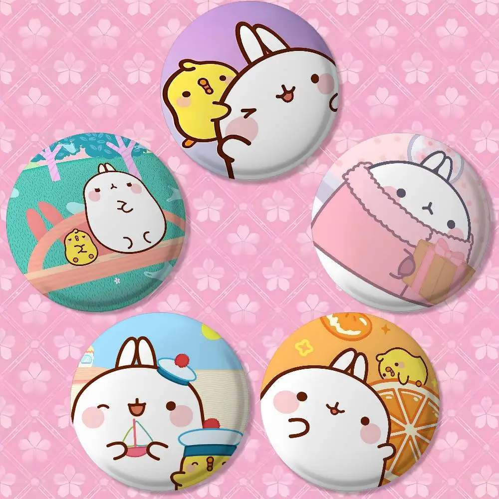Cartoon M-Molang Cover Brooches Funny Meme Badge Fashion Jewelry Gifts