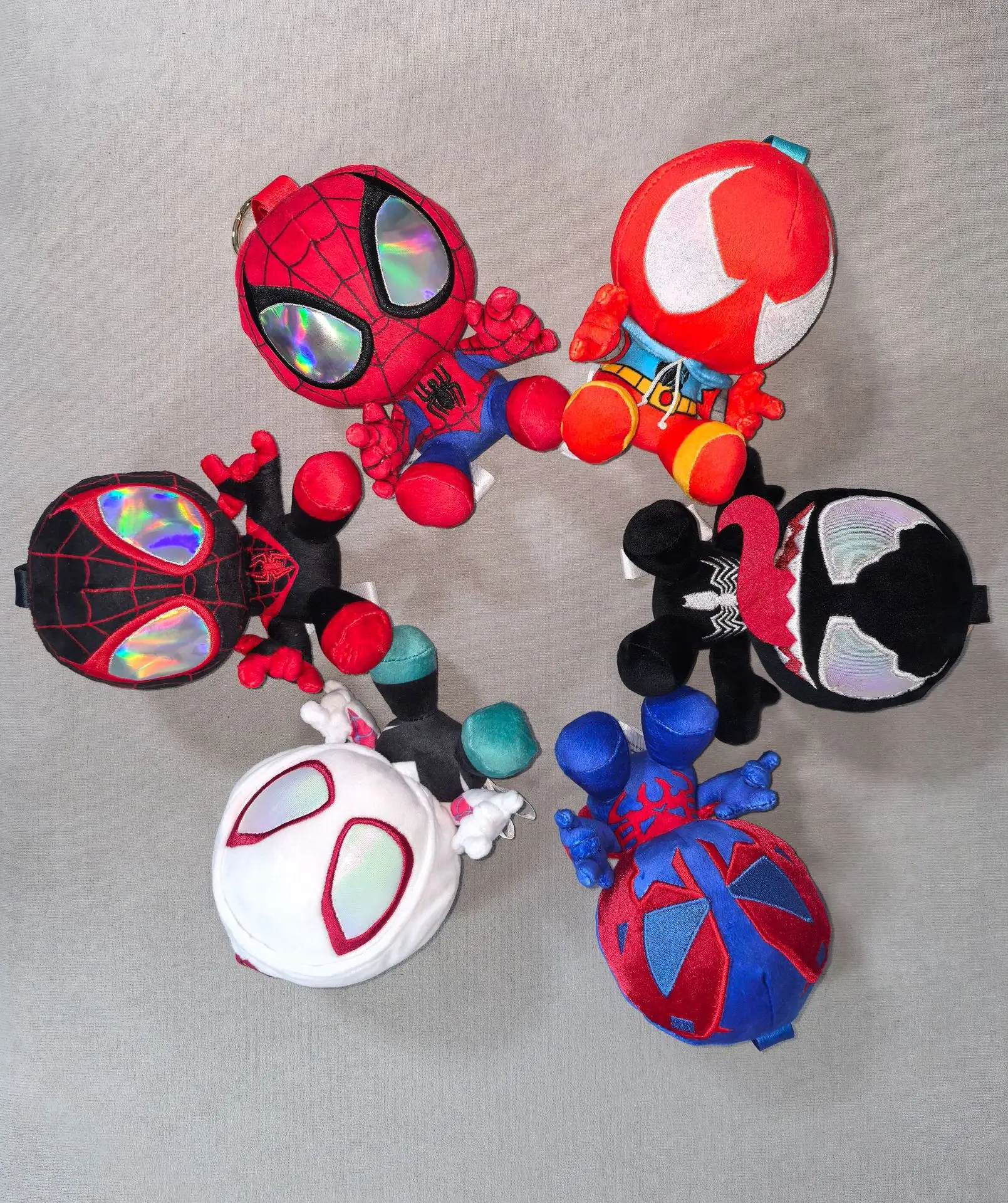 6 styles Anime Spider-Man Q Version Kawaii Action Figure Cotton Doll Model Toys Keychain Backpack Pendant Decoration Gifts