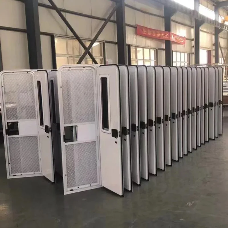 

Square Shape 620X1300mm RV Entry Door With Inner Door Aluminum Frame Full White Rv Door