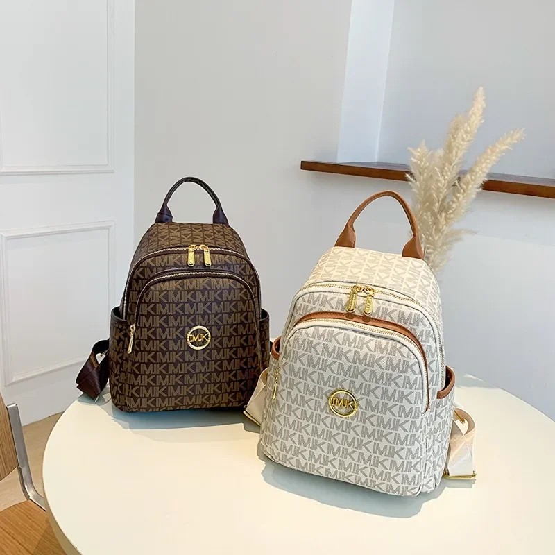 Zaino di marca di design da donna di lusso zaino in PU di alta qualità zaini decorativi con stampa di lettere popolari Sac A Dos School Bag