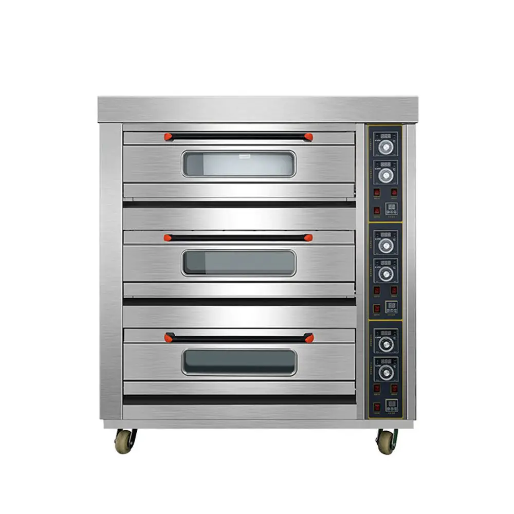 Baking Deck Oven Electric Pizza Oven for Bakery 3 Deck 6/9/15 Trays Bread