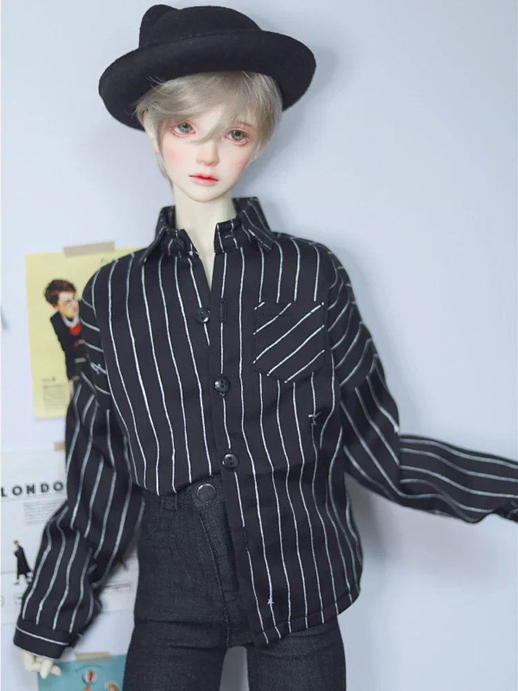 G10-217   1/4 1/3 Uncle SSDF POPO68 SD 10 BJD MSD doll baby clothes Black striped satin bat shirt  1 pcs