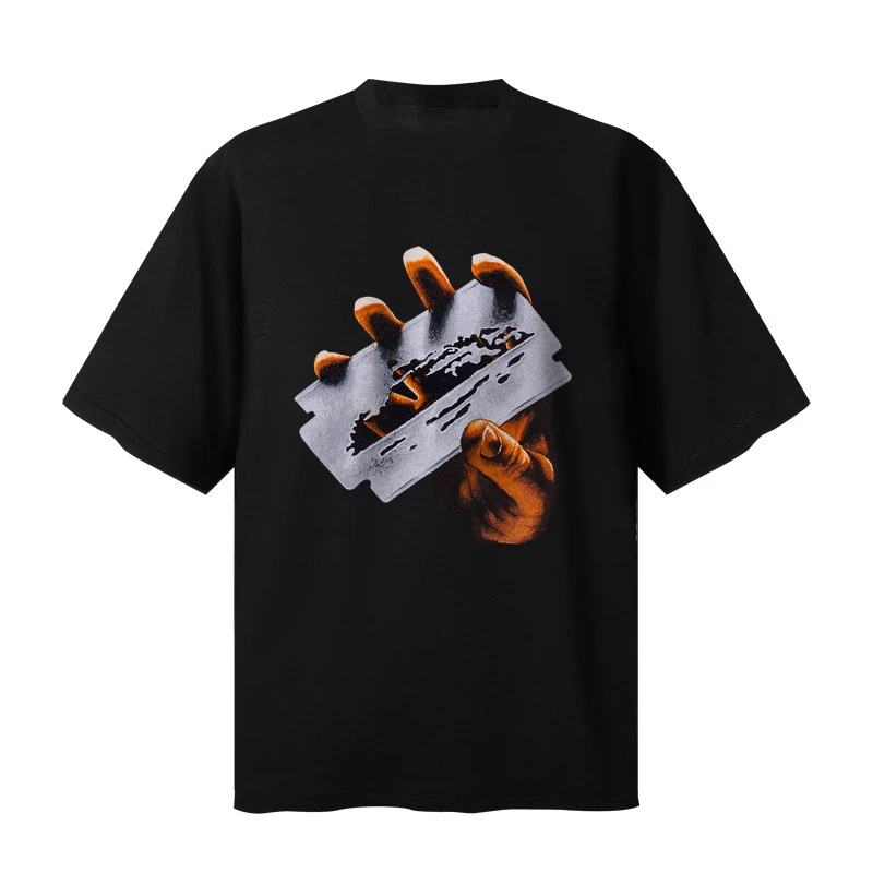 Counter Mainstream Classic Parody Retro Street Art Style Summer Casual T-shirt Men's and Women's Luxury Brand