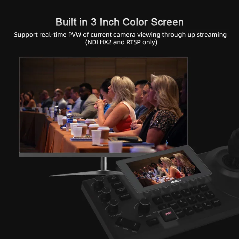 HDKATOV Keyboard Controller KC20 4D RS422/RS232/RJ45 Joystick Video Conference Broadcast Church Live Streaming