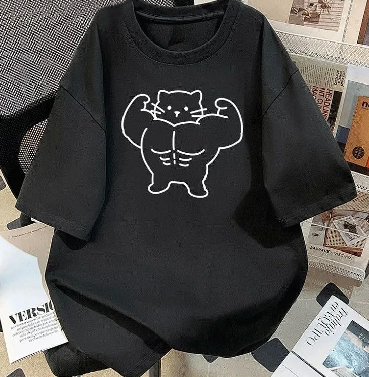 

Мужская летняя футболка из 100% хлопка с принтом, мягкая и дышащая футболка с круглым вырезом и короткими рукавами, повседневная одежда унисекс