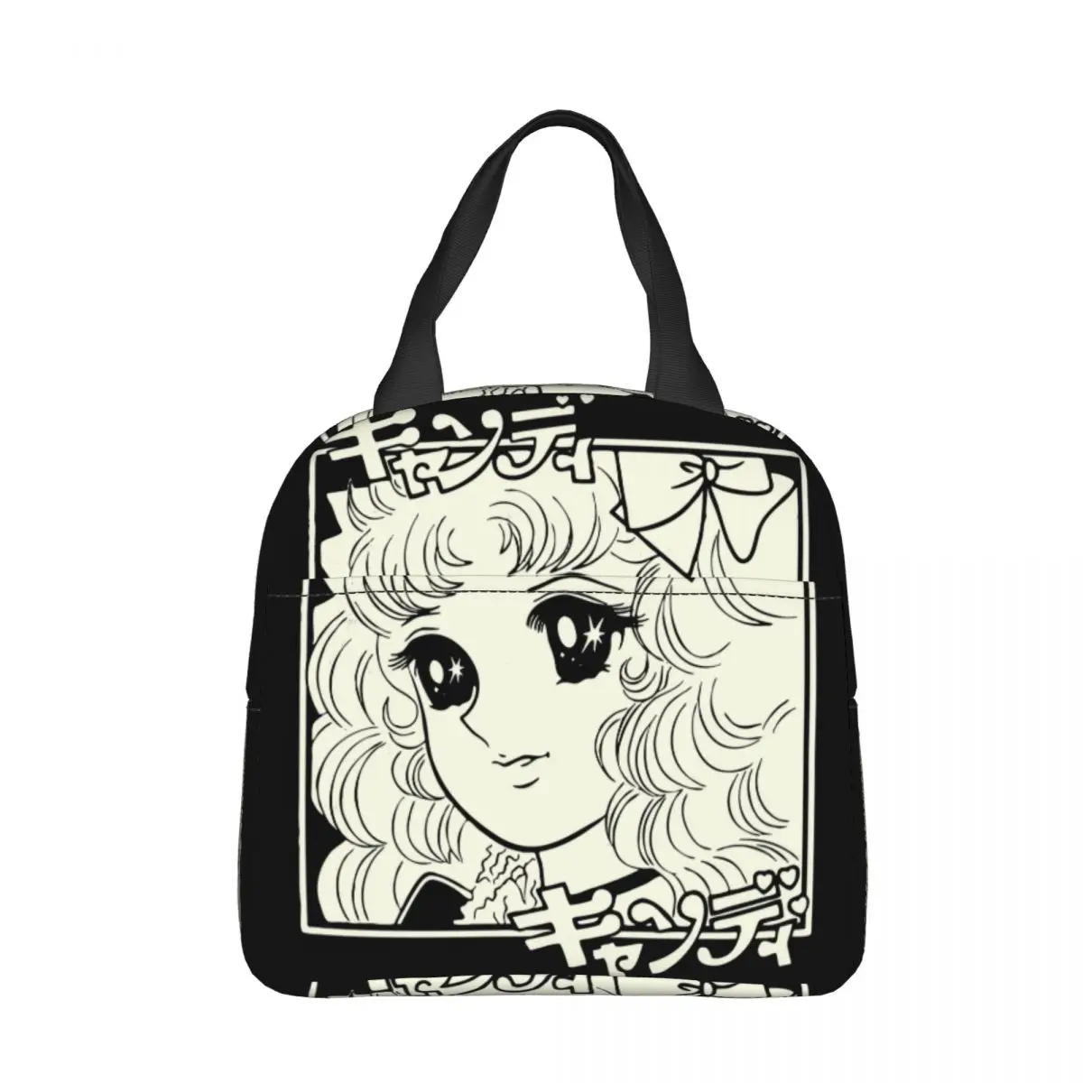 Bolsa de almuerzo con aislamiento Retro Para hombres y mujeres, bolsa enfriadora reutilizable, Kawaii, chica linda, Anime, gran bolsa de almuerzo, Universidad al aire libre