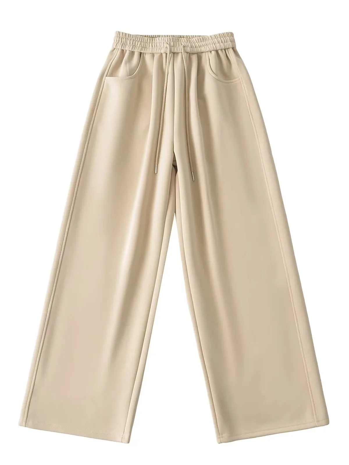 

2024 Autumn/winter American Style High Waisted Loose Wide Leg Pants Women Solid Color Casual Versatile Straight Leg Pants HV2P