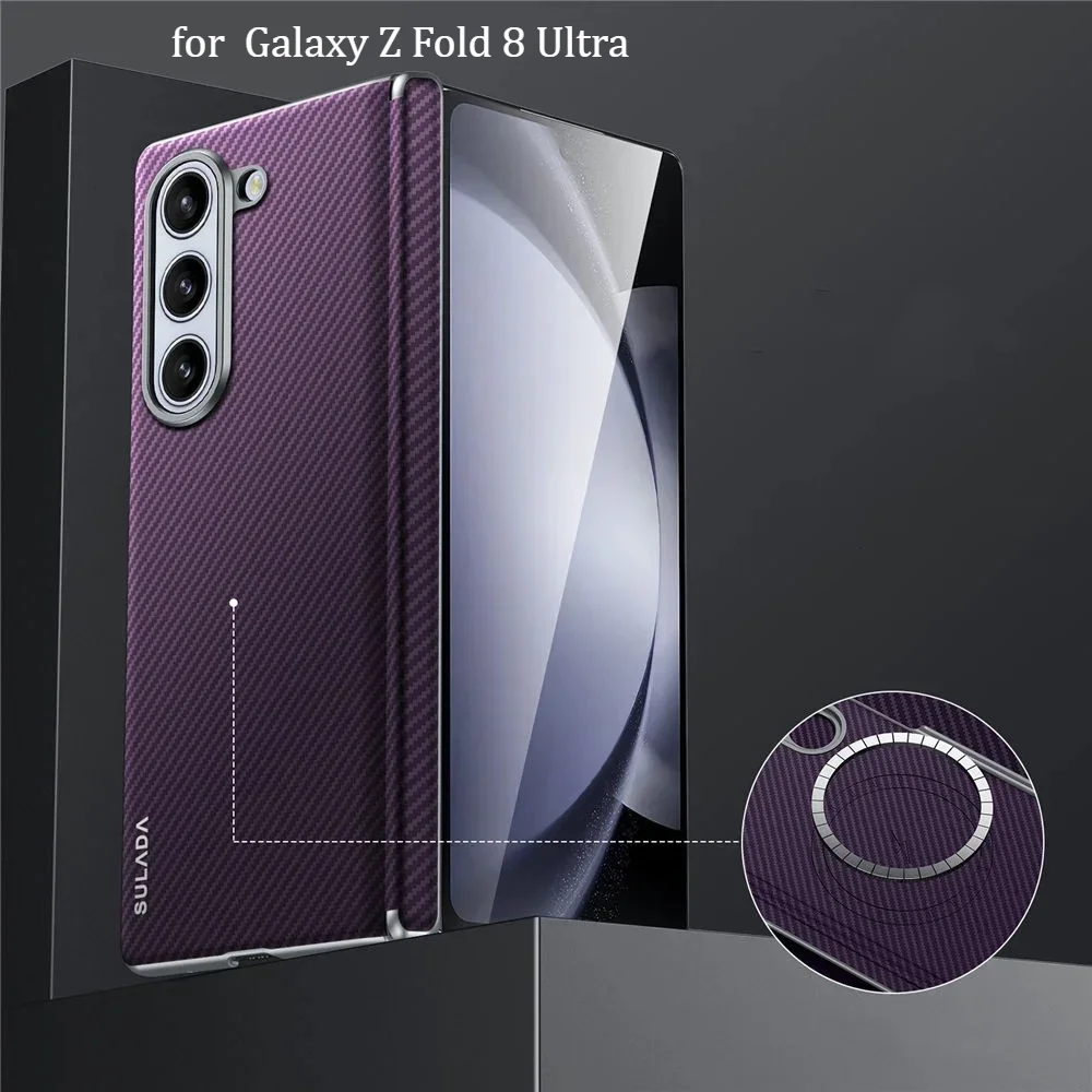 High Quality Business Carbon Fiber Texture Leather Phone Case For Samsung Galaxy Z Fold 8 Ultra 7 6 5 Protector Shockproof Cover