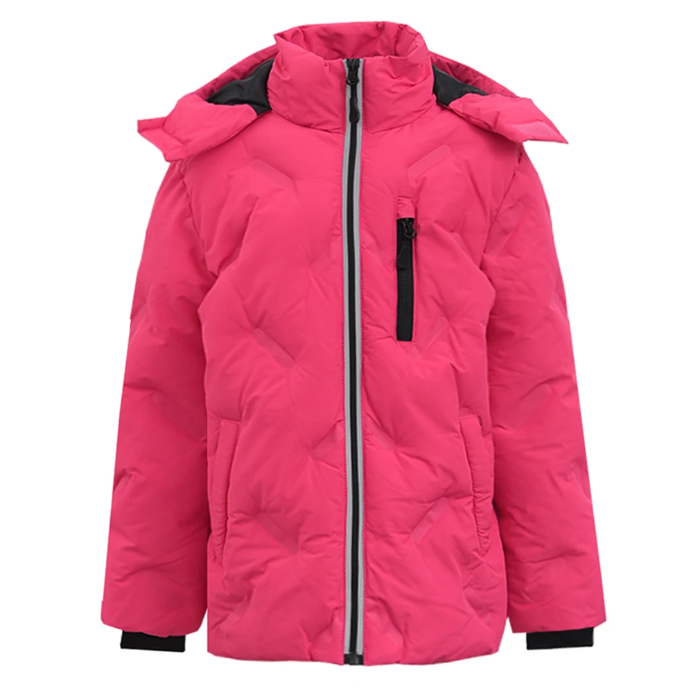 3-10T Kids Girls Coat Winter Warm Jackets For Girls Thicken Padded Cotton Coat Hooded Reflective Strips Design