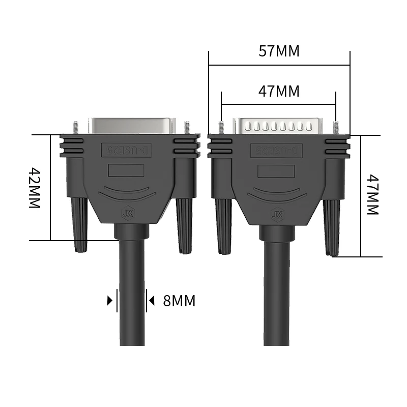 DB25 Extension Wire Pure Copper 25-pin Male to Female Connection Cord 26AWG Shielded Parallel Port Line for Computer Data Cable