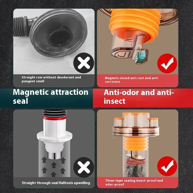 ZEXEF 1PC Anti Odor Drain Shower Multifunctional Cespol for Kitchen Sink Pipe Set Adapter Deodorant Dishwasher Accessories