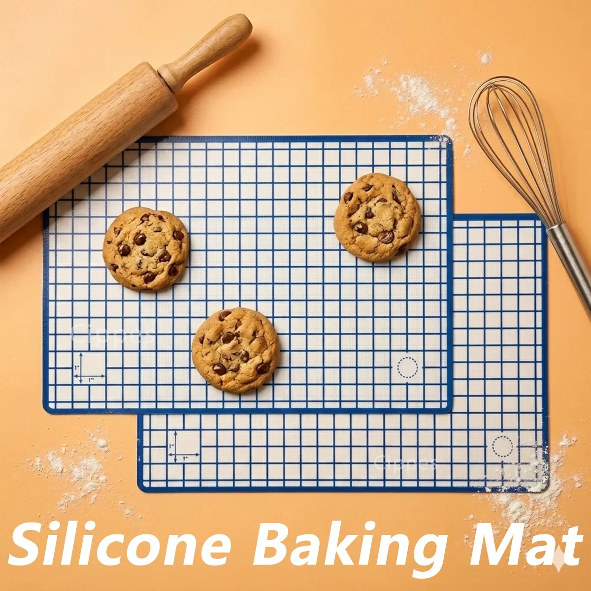 Silicone Baking Mat with Grid, 12