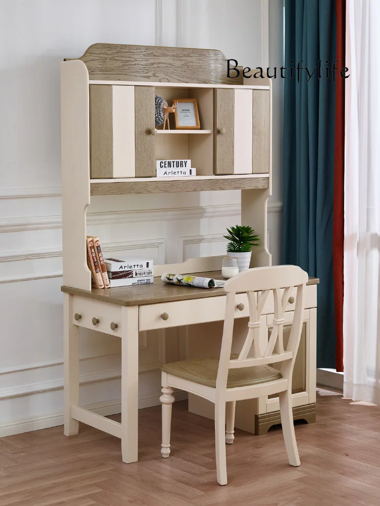 

American Cream Style Solid Wood Desk Household Minimalist Desk