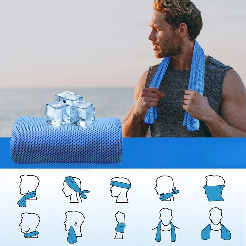 1Pcs Cooling Towel with EVA Box, Instant Cool Mesh Fabric, Soft Breathable Quick-Dry for Gym Yoga Camping - view 4