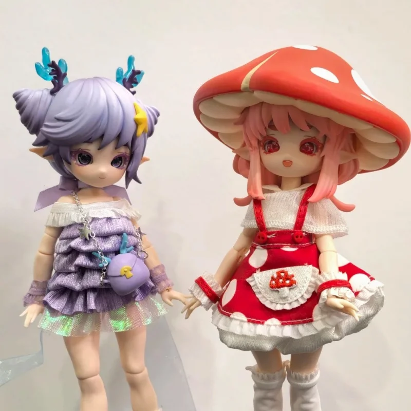 

100% Authentic New Mushroom Mushroom 1/12 Bjd Series Blind Box Mobile Doll Cute Handmade Toy Doll Desktop Birthday Gift Toys
