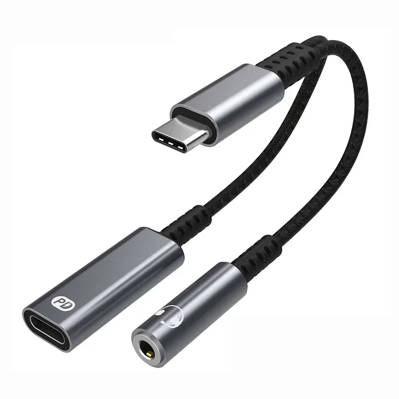 Dual-Function USB-C Audio Adapter with Power Converts USB-C to 3.5 MM Audio Jack While Enabling Simultaneous Fast Charging