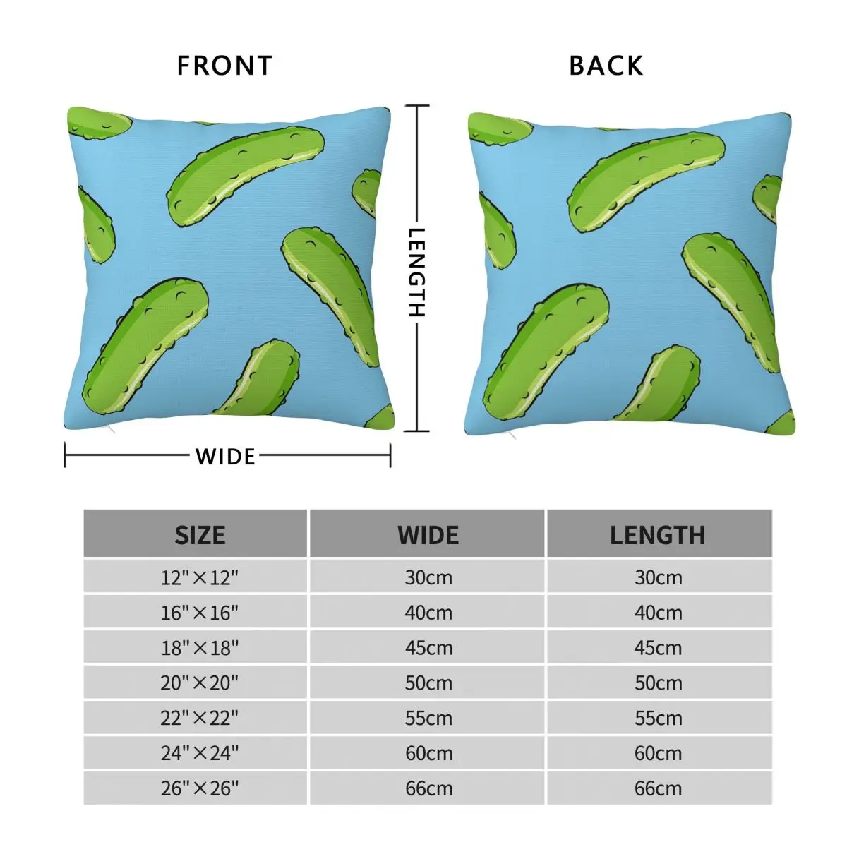 Pickles - Pickle On Blue Square Pillowcase Pillow Cover Polyester Cushion Decor Comfort Throw Pillow for Home Car